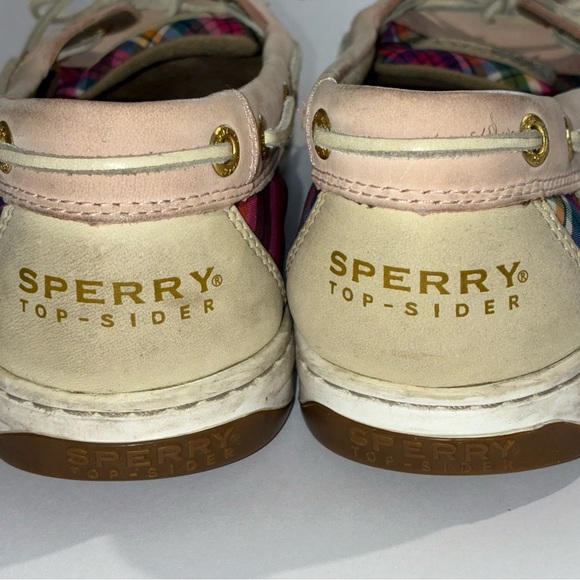 Sperry Topsider Angelfish Loafers Pink Plaid Women’s Size 10 - Picture 3 of 11